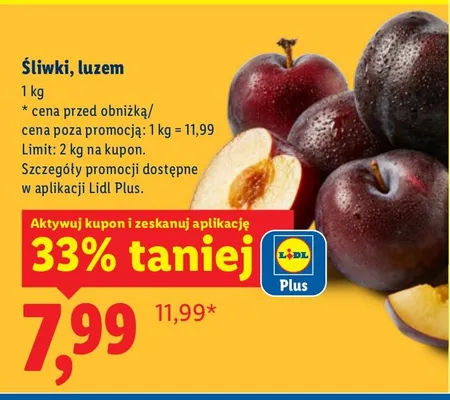 Śliwki luzem promocja w Lidl
