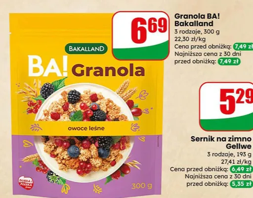 Granola BA! owoce leśne promocja w Dino