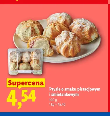 Ptysie o smaku pistacjowym i śmietankowym promocja w Lidl