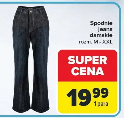Spodnie jeans damskie rozm. M - XXL promocja w Carrefour