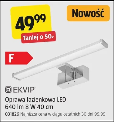 Oprawa łazienkowa LED 640 lm 8 W 40 cm promocja w Jula