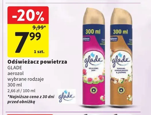 Odświeżacz powietrza Glade Sensual Sandalwood & Jasmine promocja w Intermarche