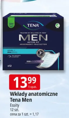 Wkłady anatomiczne Tena Men Essity promocja w Leclerc