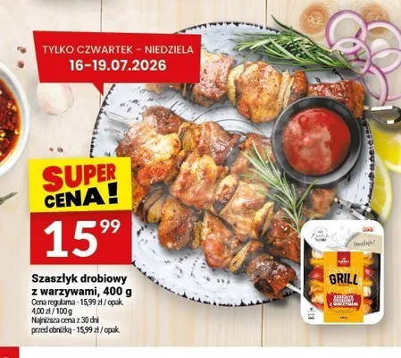 Szaszłyk drobiowy z warzywami Białecki Wędzarnia promocja w Twój Market