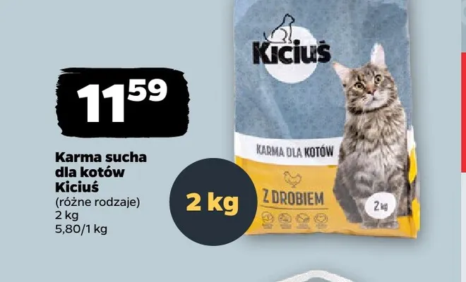 Karma sucha dla kotów Kiciuś promocja w Netto