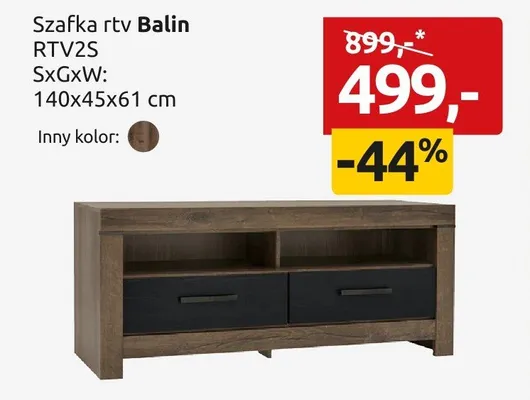 Szafka rtv Balin RTV2S promocja w Black Red White
