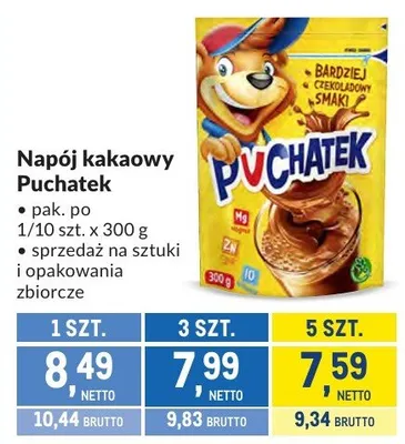 Napój kakaowy Puchatek promocja w Makro