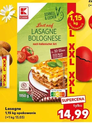 Lasagne bolognese nach italienischer Art K-Classic promocja w Kaufland