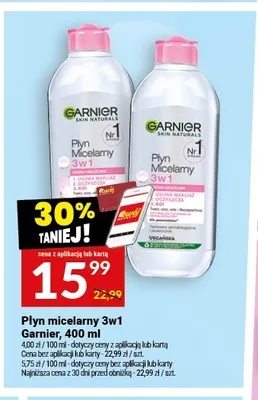 Płyn micelarny 3w1 Garnier promocja w Twój Market