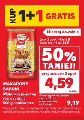 Makaron jajeczny Makarony Babuni promocja w Kaufland
