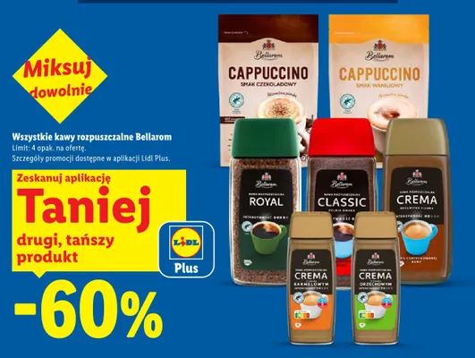 Kawa rozpuszczalna cappuccino smak czekoladowy Bellarom promocja w Lidl
