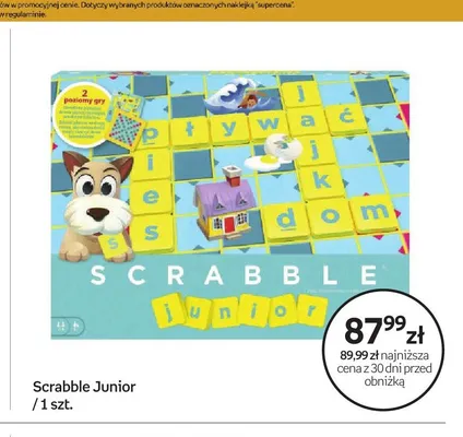 Gra planszowa Scrabble Junior Mattel promocja w Empik