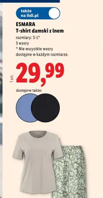 T-shirt damski z lnem ESMARA promocja w Lidl