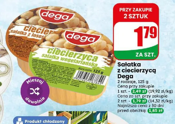 Sałatka z ciecierzycą z łososiem Dega promocja w Dino