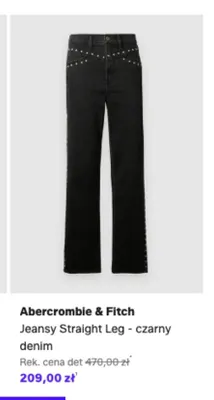 Jeansy Straight Leg Abercrombie & Fitch czarny denim promocja w Lounge by Zalando