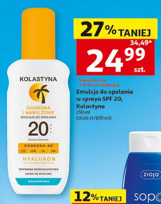 Emulsja do opalania w sprayu SPF 20 Kolastyna promocja w Auchan