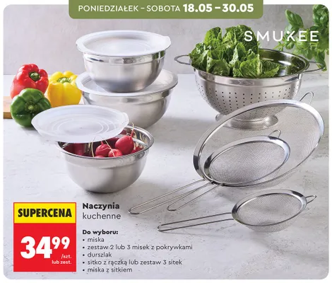 Zestaw 3 misek z pokrywkami SMUKEE promocja w Biedronka
