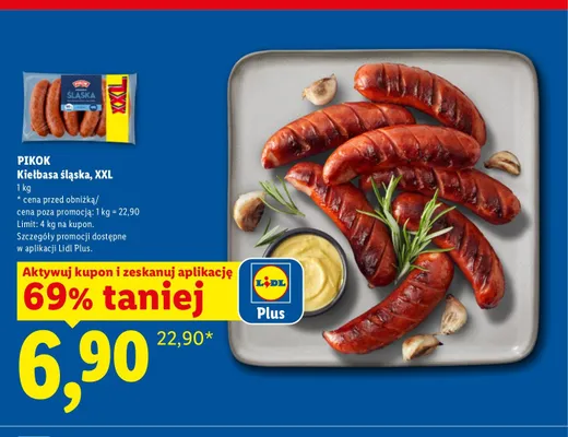 Kiełbasa śląska XXL Pikok promocja w Lidl