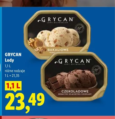 Lody bakaliowe Grycan promocja w Lidl