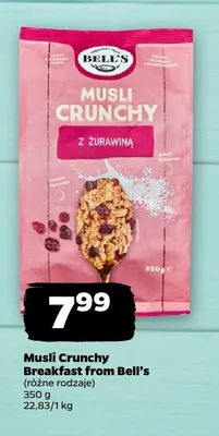 Musli Crunchy z żurawiną Breakfast from Bell's promocja w Netto