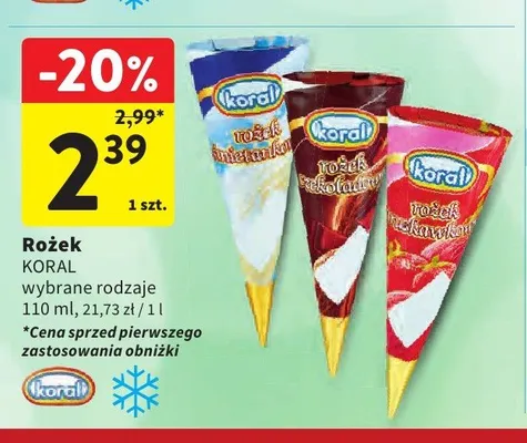 Rożek Koral truskawkowy promocja w Intermarche