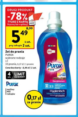 Żel do prania Purox Bergblumen promocja w Intermarche