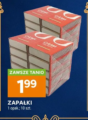 Zapałki 10-pak Cricket promocja w Stokrotka