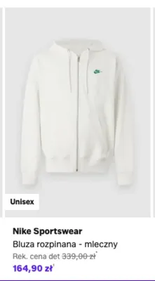 Bluza rozpinana Nike Sportswear mleczny promocja w Lounge by Zalando