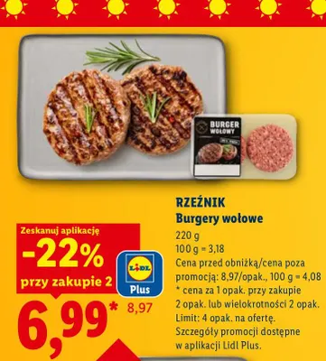 Burgery wołowe Rzeźnik promocja w Lidl