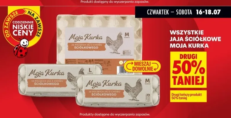Jaja ściółkowe Moja Kurka promocja w Biedronka