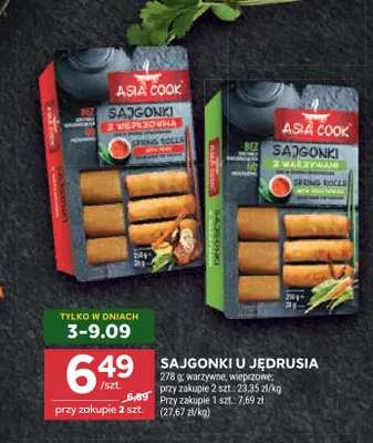 Sajgonki warzywne U Jędrusia promocja w Stokrotka