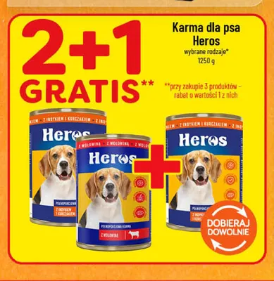 Karma dla psa Heros z wołowiną promocja w POLOmarket