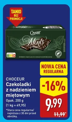 Czekoladki z nadzieniem miętowym Choceur promocja w Aldi