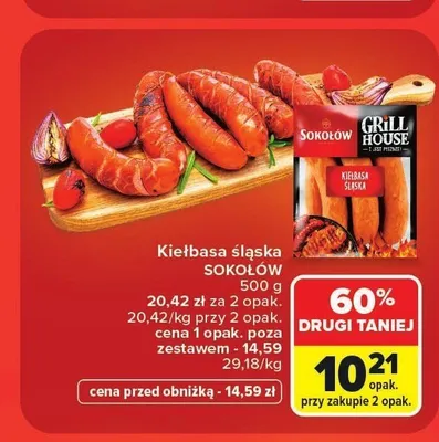 Kiełbasa śląska Sokołów promocja w Carrefour