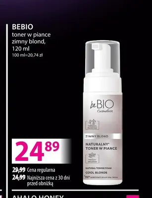 Toner w piance zimny blond beBIO promocja w Hebe