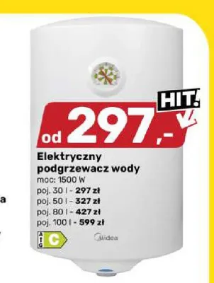 Elektryczny podgrzewacz wody Midea 30 l promocja w Bricomarche