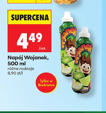 Napój Wojanek jabłko-limonka promocja w Biedronka