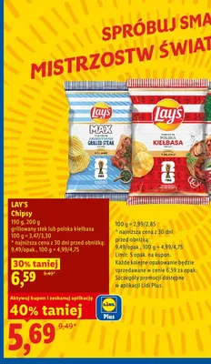 Chipsy Lay's MAX grillowany stek promocja w Lidl