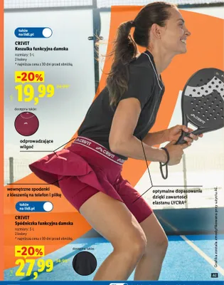 Koszulka funkcyjna damska CRIVIT promocja w Lidl