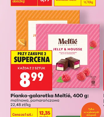 Pianko-galaretka malinowa Meltié promocja w Biedronka