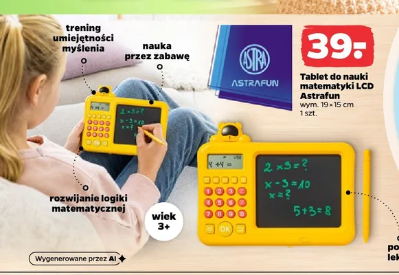Tablet do nauki matematyki LCD Astrafun promocja w Netto