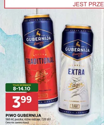 Piwo Gubernija Extra promocja w Stokrotka