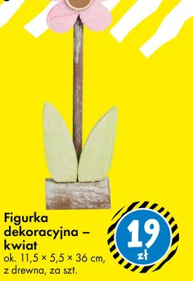 Figurka dekoracyjna – kwiat ok. 11,5 × 5,5 × 36 cm, z drewna promocja w Tedi