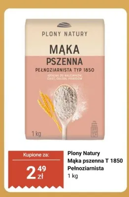 Mąka pszenna T 1850 Pełnoziarnista Plony Natury promocja w Biedronka
