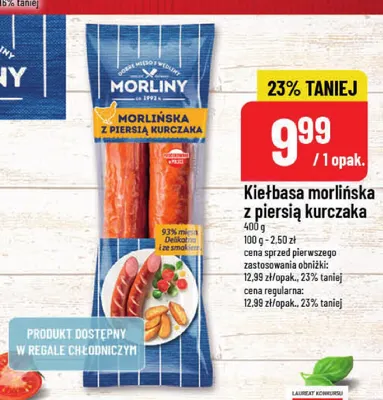 Kiełbasa morlińska z piersią kurczaka Morliny promocja w POLOmarket