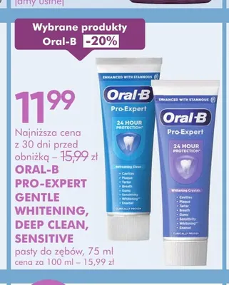 Pasta do zębów Oral-B Pro-Expert Gentle Whitening promocja w Super-Pharm