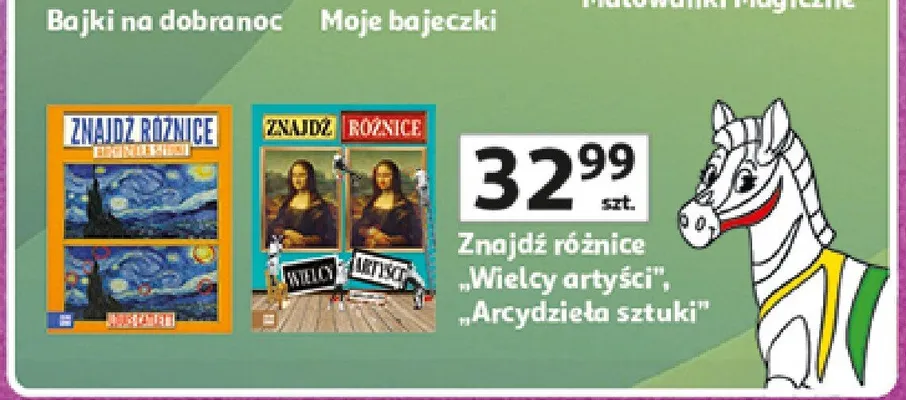 Książka Zielona Sowa Znajdź różnice Arcydzieła sztuki promocja w Auchan