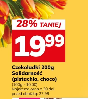 Czekoladki 200g Solidarność pistachio, choco promocja w Hitpol