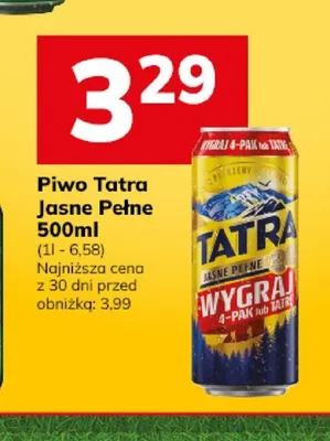 Piwo Tatra Jasne Pełne promocja w Hitpol