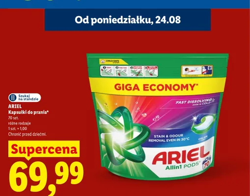 Kapsułki do prania Ariel Allin1 Pods Color promocja w Lidl